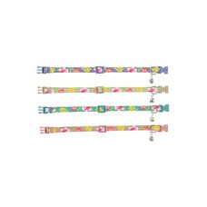 Obojek kočka nylon s květinami 20-34cm/10mm mix TR