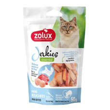Pochoutka kočka JERKIES MINI plátky kuře,tuňák 50g Zol