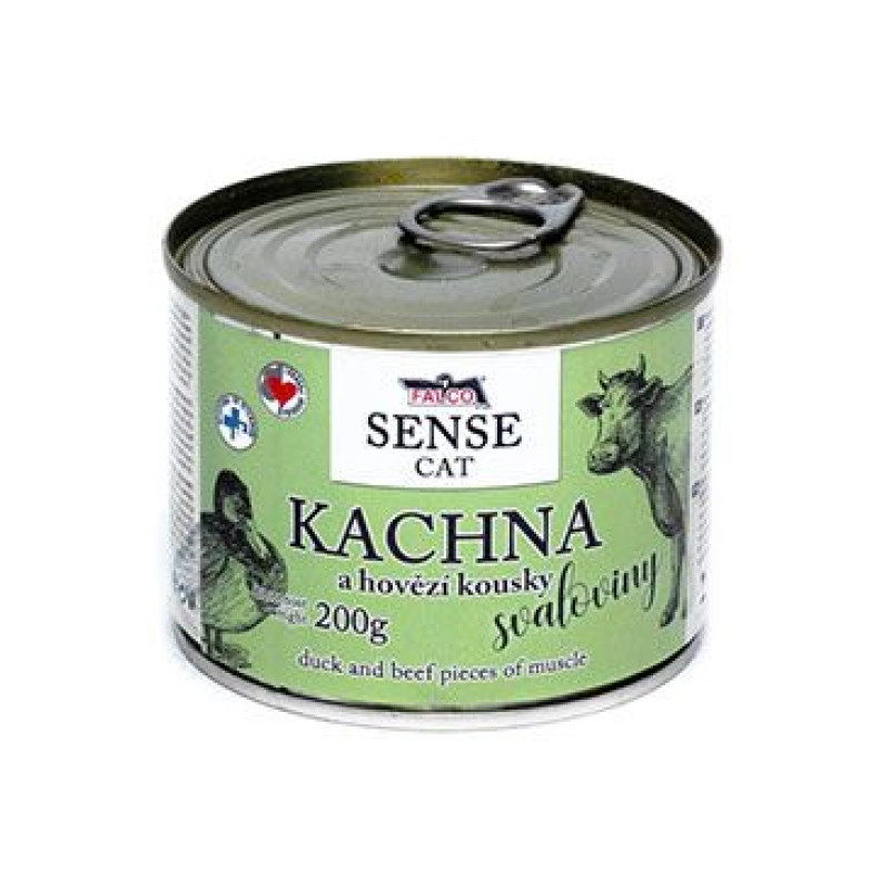 FALCO SENSE CAT kachna a hovězí 200g