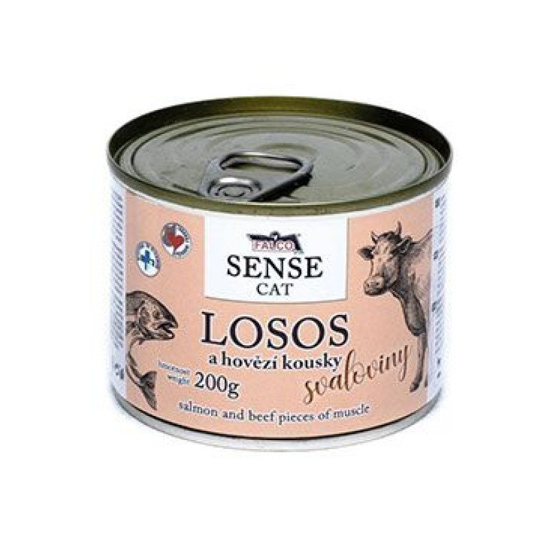FALCO SENSE CAT losos a hovězí 200g