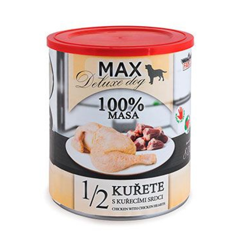 FALCO MAX DOG 1/2 kuřete s kuřecími srdci 800g
