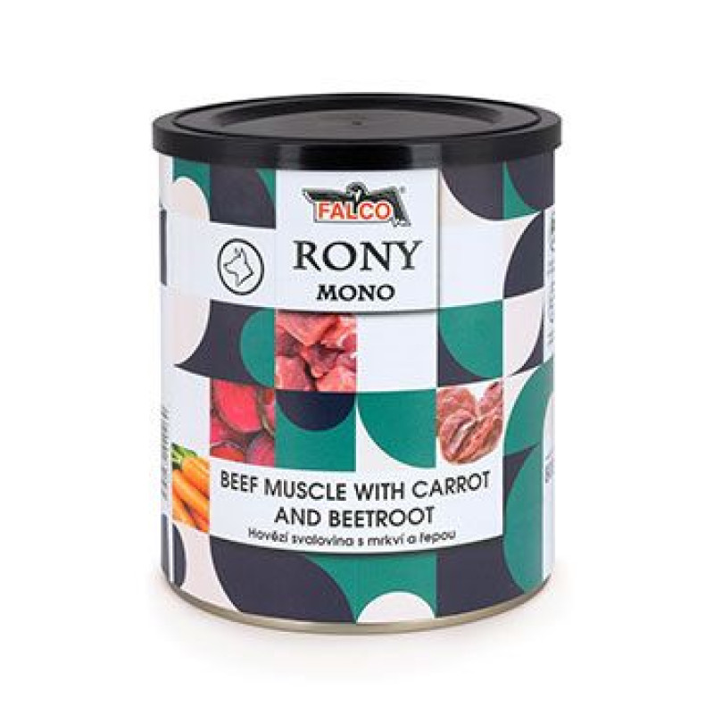 FALCO RONY DOG MONO hovězí sval.s mrkví a řepou 800g