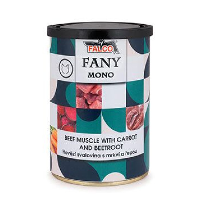 FALCO FANY CAT MONO hovězí sval.s mrkví a řepou 400g