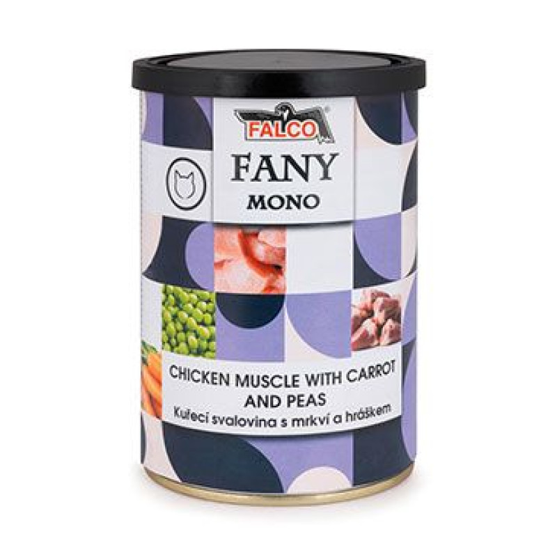 FALCO FANY CAT MONO kuřecí sval.s mrkví a hráškem 400g