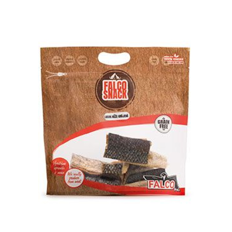 FALCO DOG Losos kůže krájená suš.250g