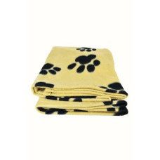 Deka pro psy BARNEY černé tlapky 150x100cm béžová TR