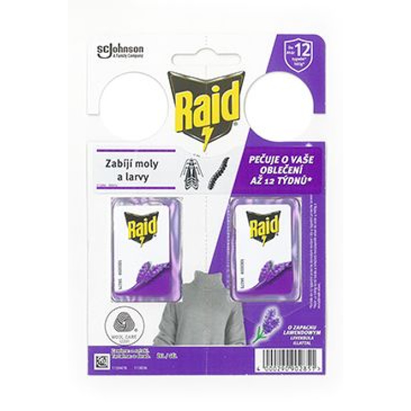 Raid háček proti šatním molům s vůní levandule 2ks