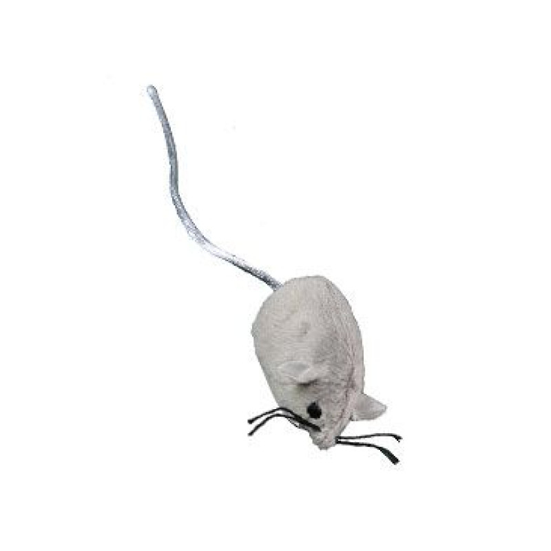 Hračka kočka Myš kožešinová 5cm šedá TR