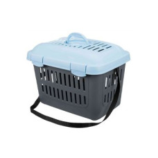 Přepravka CAPRI MIDI s víkem 44x33x32cm šedá/modrá TR