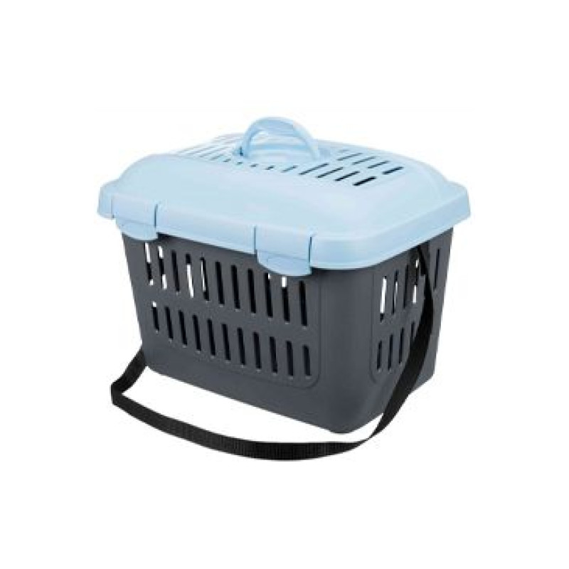 Přepravka CAPRI MIDI s víkem 44x33x32cm šedá/modrá TR