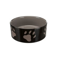 Miska keramická pes tlapky 1,4l 20cm hnědá/tm.šedá TR