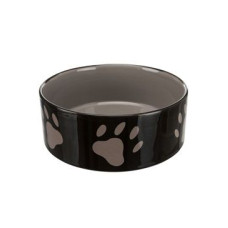 Miska keramická pes tlapky 1,4l 20cm hnědá/tm.šedá TR
