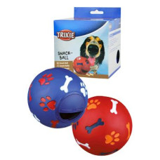 Hračka pes Míč na pamlsky pro střed.psa 11cm plast TR