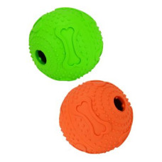 Hračka pes Míč s otvorem na krmivo 6,5cm oranžová TR
