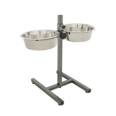 Psí bar na 2misky nerez 2,8l/24cm, nast.výška 50cm TR
