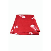Deka pro psy BEANY bílé rybí kostry 100x70cm vínová TR