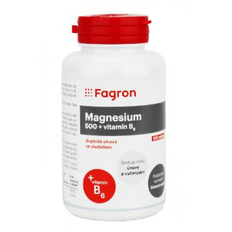 Magnesium 500mg+vit.B6 100tbl Fagron