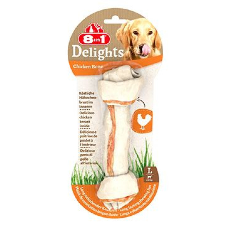 Pochoutka 8in1 Delights Chicken Bone L/1ks