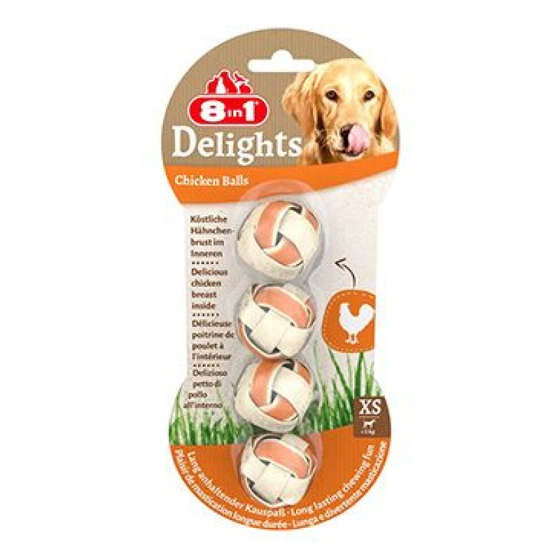 Pochoutka 8in1 Delights Meaty Chewy Balls XS/4ks