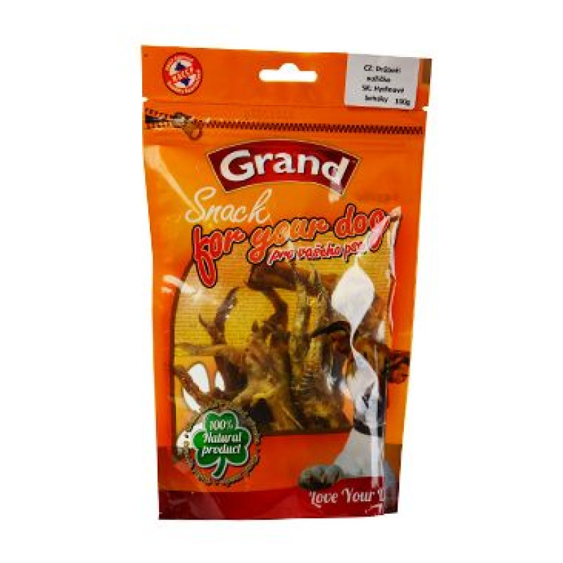 GRAND Dog poch. Suš. Mňamka drůbeží nožička 100g