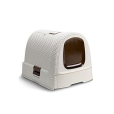 Curver WC kočka kryté domek Rattan 39x39x51cm mocha