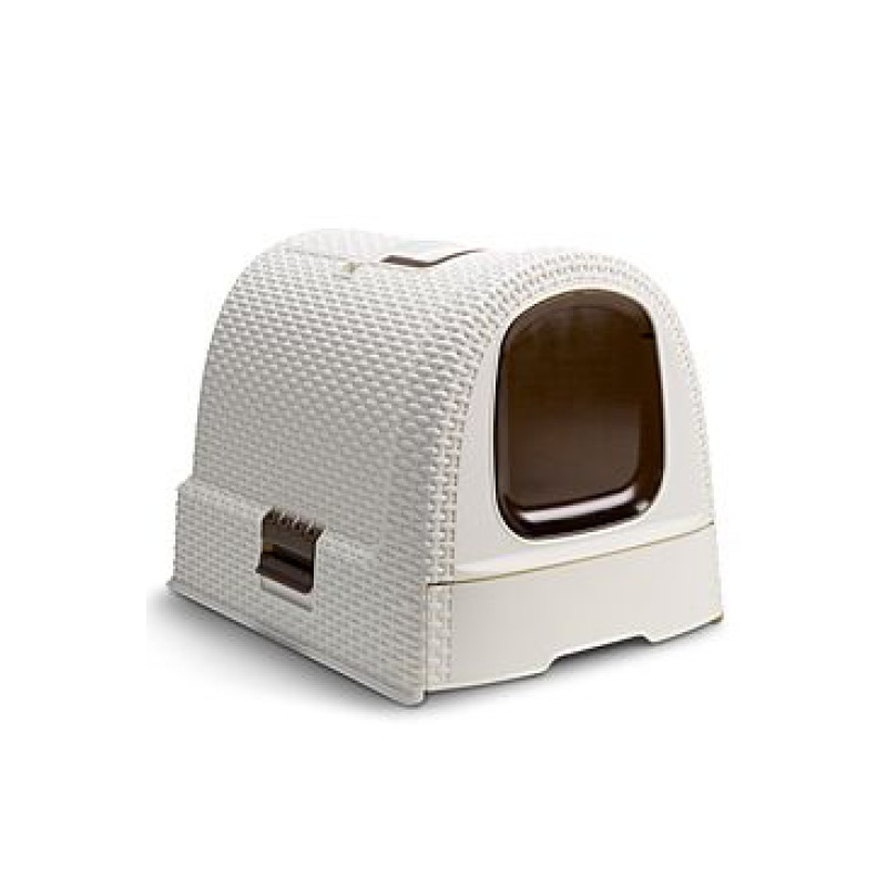Curver WC kočka kryté domek Rattan 39x39x51cm mocha