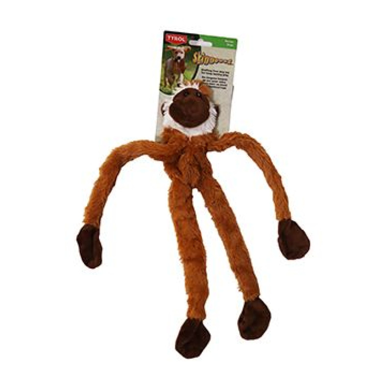 Hračka pes Opice pískací 41cm Skinneeez