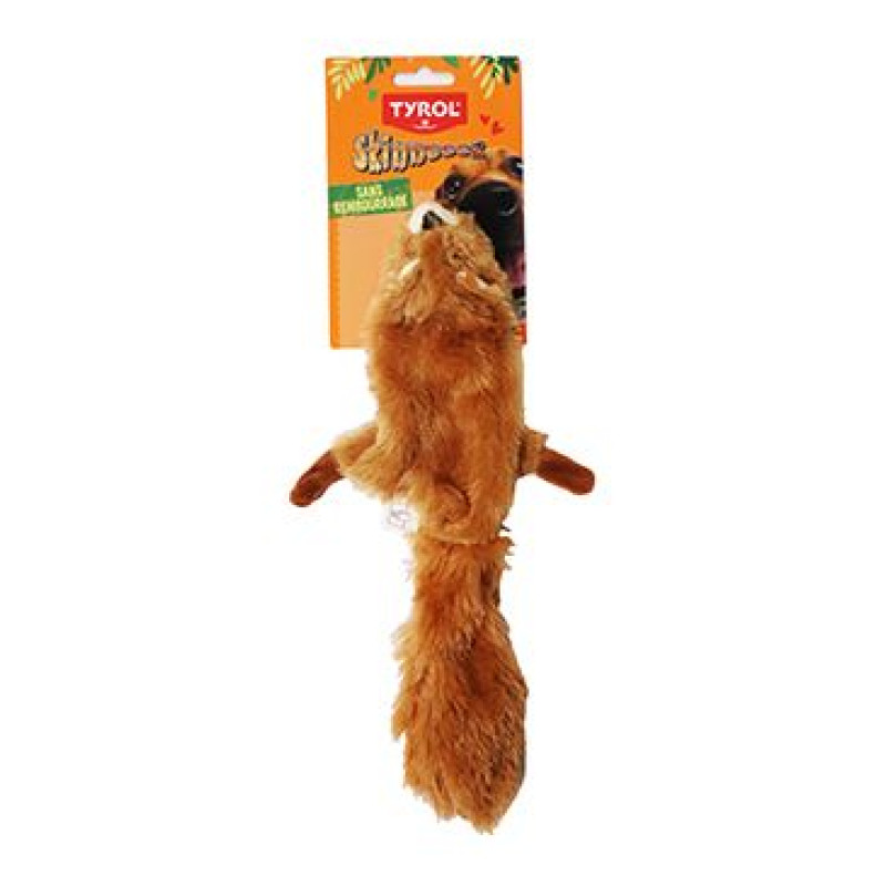 Hračka pes Veverka pískací 38cm Skinneeez