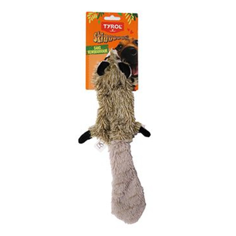 Hračka pes Mýval pískací 36cm Skinneeez
