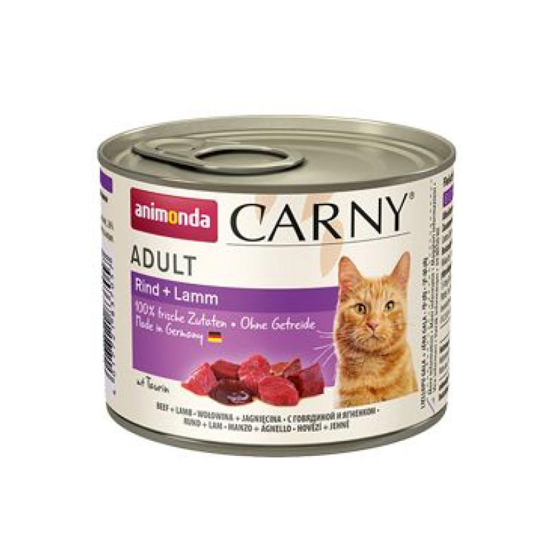 Animonda konz. kočka CARNY Adult hovězí/jehněčí 200g