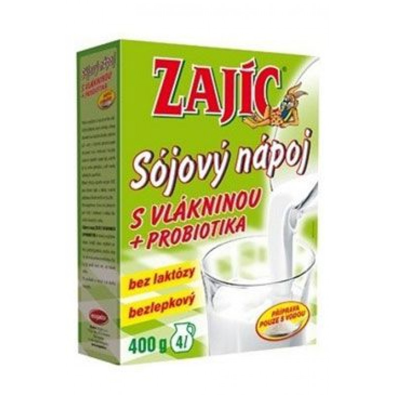 Nápoj Zajíc sojový s vlákninou+probiotika krabička400g