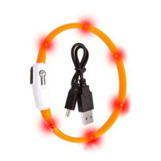 Obojek USB Visio Light LED nabíjecí 35cm oranžový KAR
