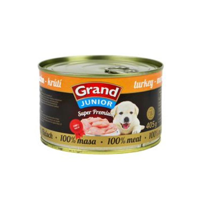 GRAND Dog konz. Superpremium Junior krůtí 405g