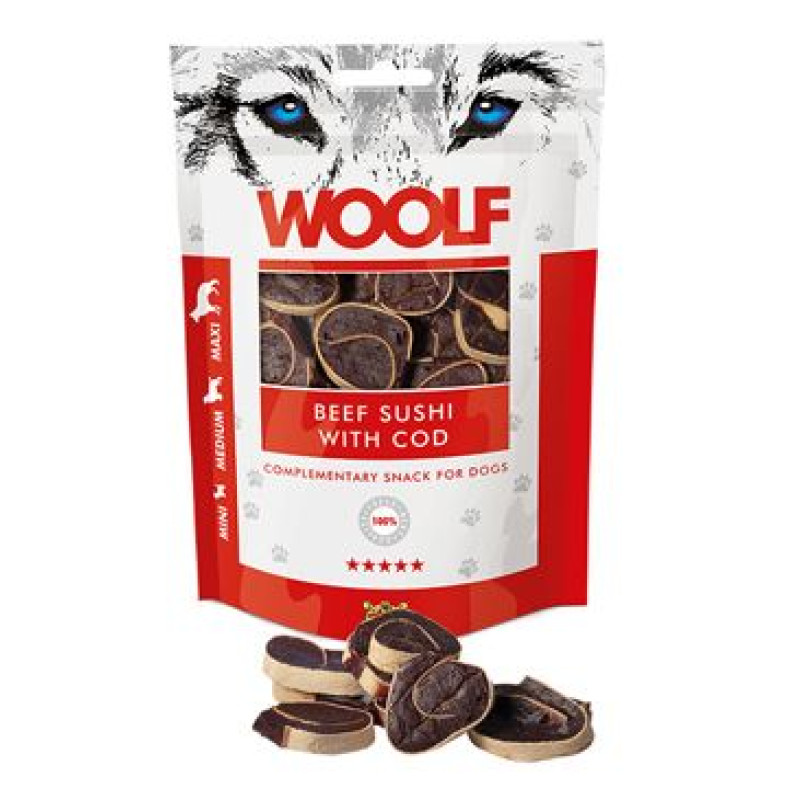 WOOLF Classic poch. Beef Sushi with Cod 100g