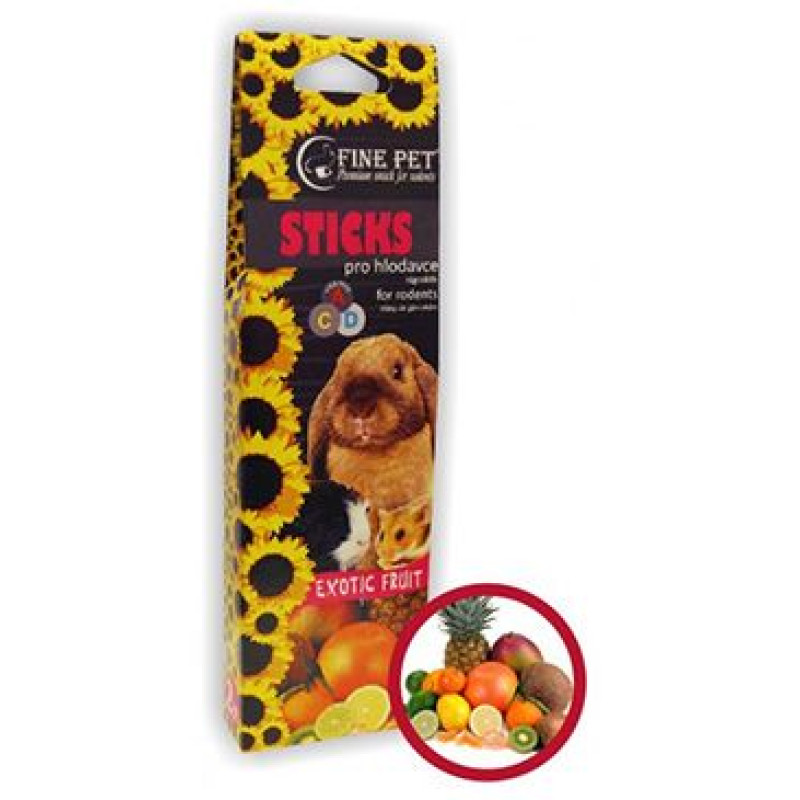 FINE PET Tyčinka Hlodavec Exotické ovoce 2ks/110g