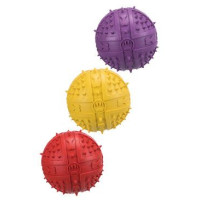 Hračka pes Míč s bodlinami a zvukem 9cm TR