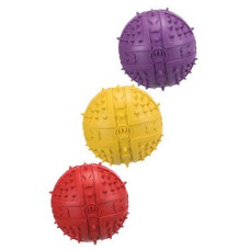 Hračka pes Míč s bodlinami a zvukem 9cm TR