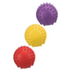 Hračka pes Míč s bodlinami a zvukem 6cm TR