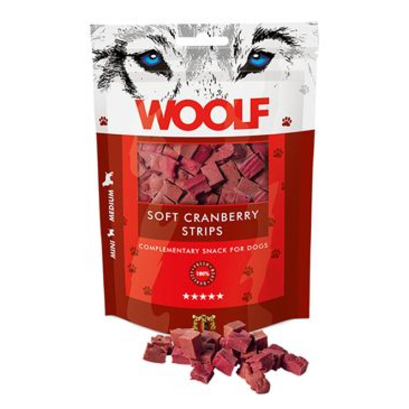 WOOLF Classic poch. Soft Cranberry Strips 100g