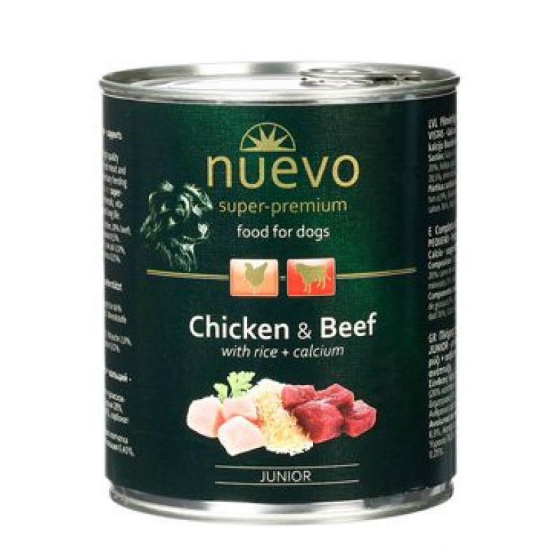 Nuevo pes Junior Kuřecí a Hovězí konz. 800g