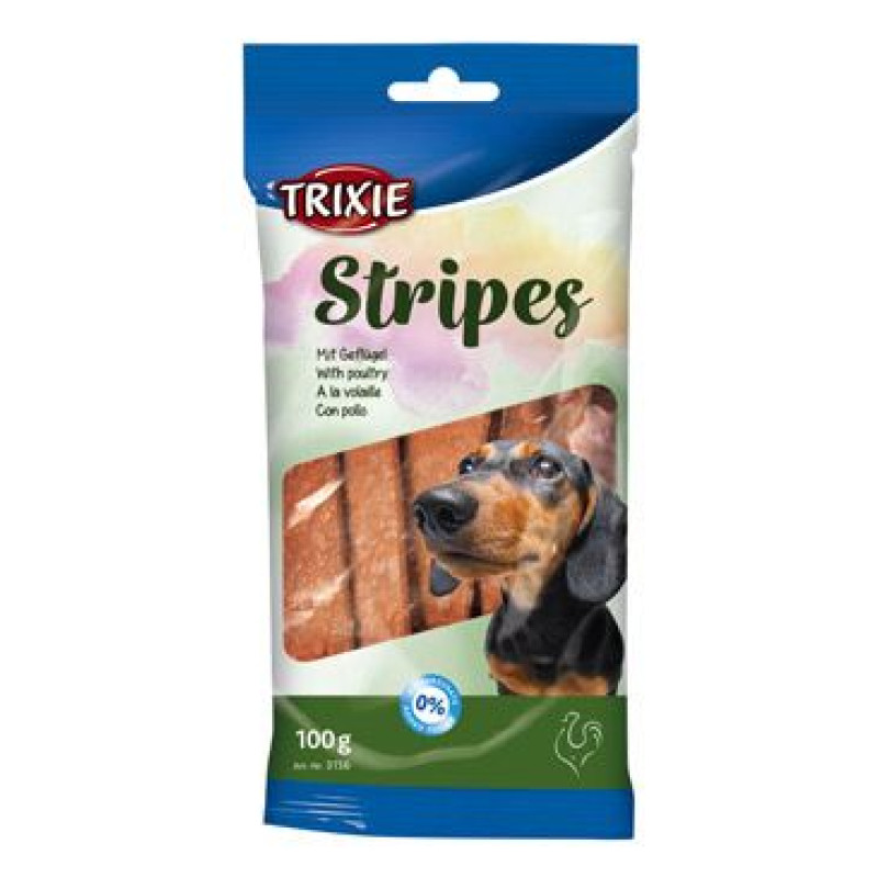 Pochoutka Snack STRIPES drůbeží pro psy 10ks/100g TR