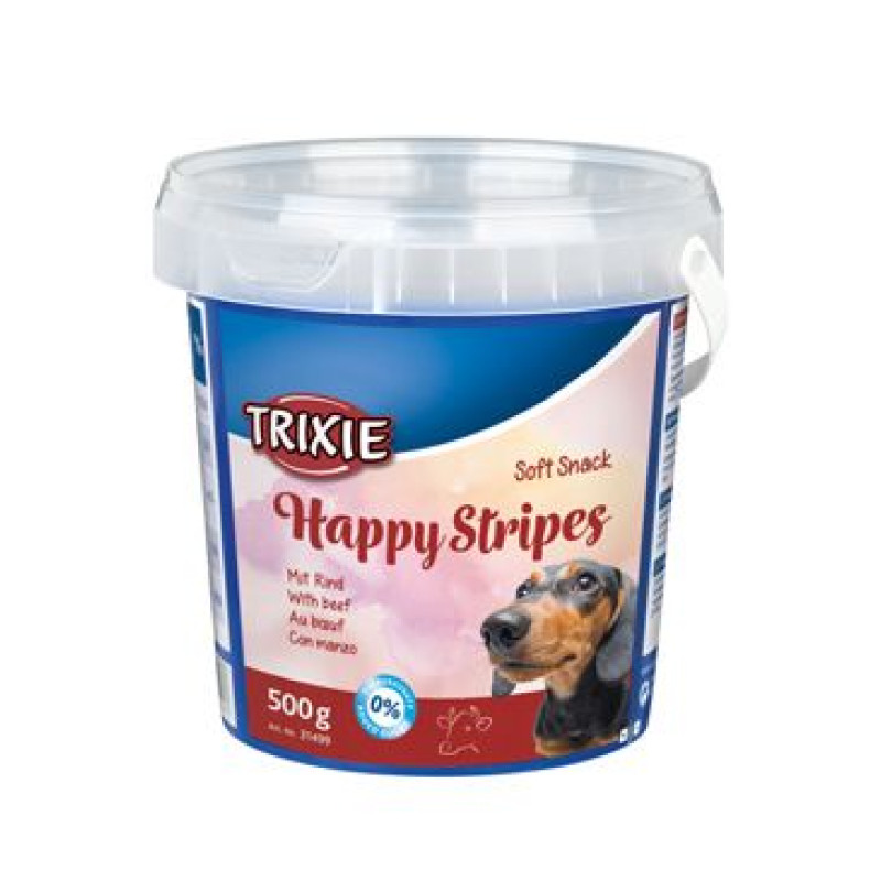 Pochoutka Soft Snack HAPPY STRIPES pro psy 500g TR