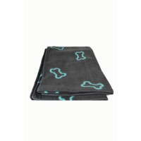 Deka pro psy BEANY modré kostičky 100x70cm šedá TR