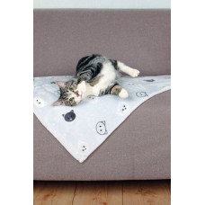 Deka pro kočky MIMI s kočičími hlavami 70x50cm šedá TR