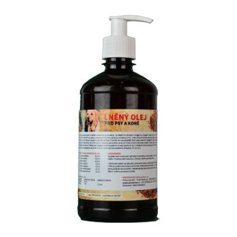 Lněný olej pro koně a psy ZEUS 500ml