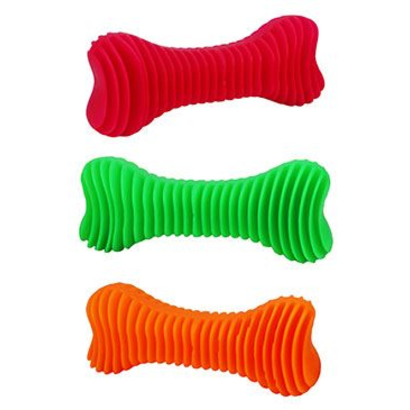 Hračka pes Kost Dentální  žebrovaná plovací 16cm SP