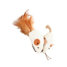 Hračka kočka Myš bílá 2x4cm textil Zolux