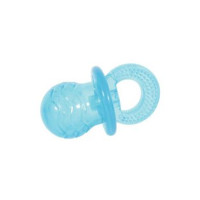 Hračka pes PACIFIER TPR POP dudlík 7cm tyrkysová Zolux