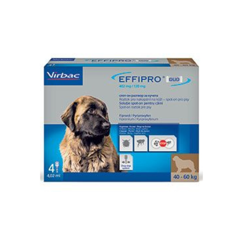 Effipro DUO Dog XL (40-60kg) 402/120 mg, 4x4,02ml