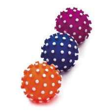 Hračka pes Míč bodlinka pískací 6cm latex KAR